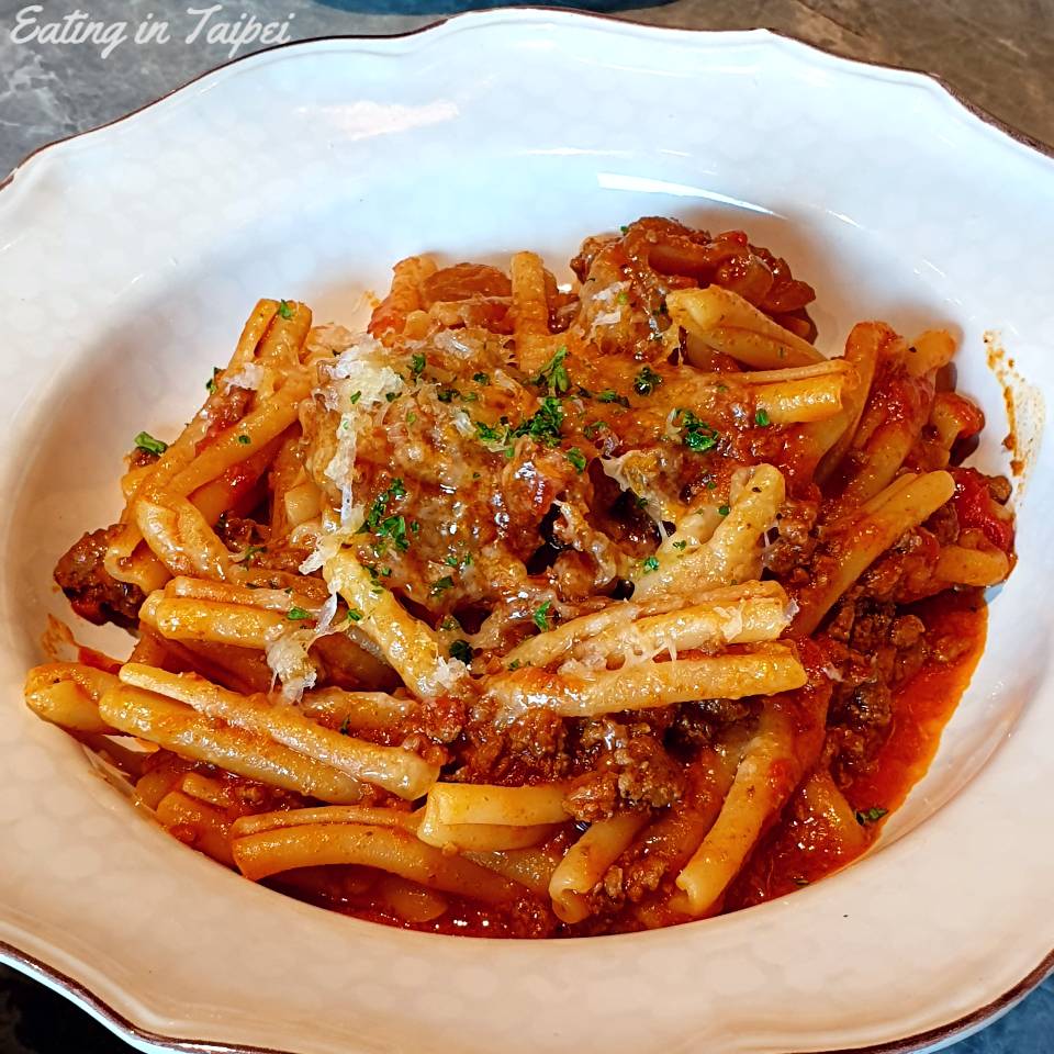 Bolognese meets awesome pasta in this delightful mixture.